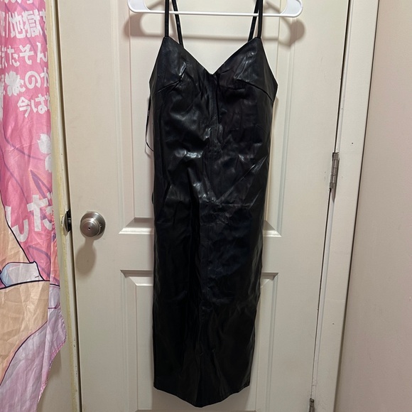 Forever 21 Black Faux Leather Dress - Picture 1 of 3